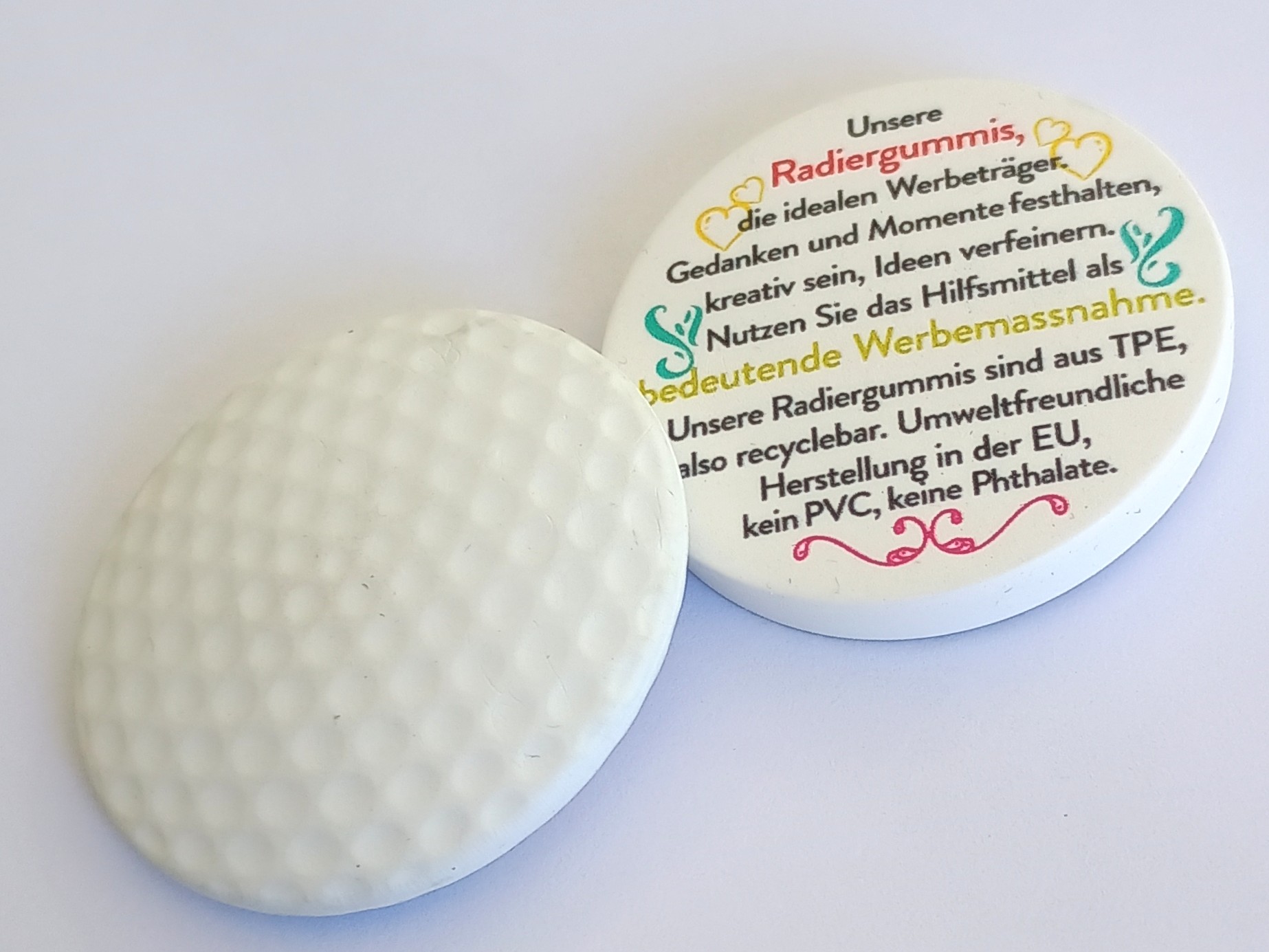Radiergummi mit Logo Golf Werbeartikel<br />